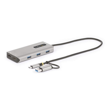 StarTech.com USB-C Multiport Adapter w/Attached USB-C to USB-A Dongle Dual HDMI 167B-USBC-MULTIPORT