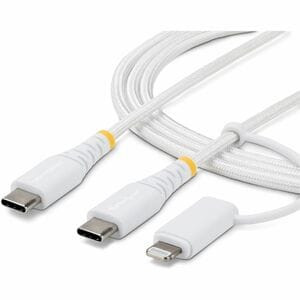 Startech 2M 6.6Ft 2-In-1 Rugged Usb-C Charging Cable With Lightning Adapter 30W/ 2M-U2-LNTC-CABLE