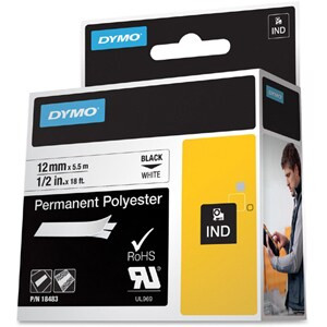 Dymo Ind Permanent Polyester. Label Colour: Black On White Product Colour: Multi 18483