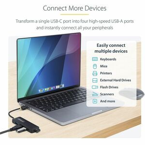Startech 4-Port Usb-C Hub 5Gbps Usb-C To 4X Usb-A Bus Powered Small Travel Mini H5C4A-USB-HUB