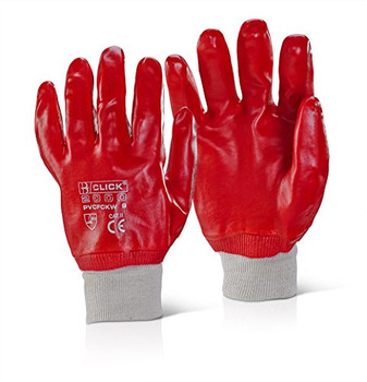 PVC FULLY COATED KNITWRIST RED 10 PVCFCKWR10