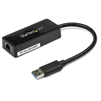 StarTech.com USB 3.0 to Gigabit Ethernet Adapter NIC w/ USB Port - Black USB31000SPTB