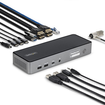 StarTech.com Triple-Monitor USB-C Docking Station 140W Laptop Charging Dock for DK30C2DPEPRUE