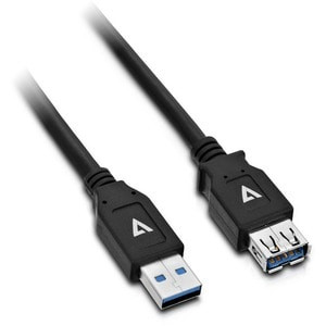 V7 Black Usb Extension Cable Usb 3.0 A Female To Usb 3.0 A Male 2M 6.6Ft. Cable V7U3.0EXT-2M-BLK-1E