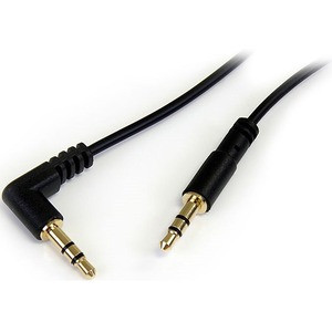 Startech 6 Ft Slim 3.5Mm To Right Angle Stereo Audio Cable M/M Easily Connect An MU6MMSRA