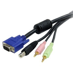 Startech 6 Ft 4-In-1 Usb Vga Kvm Switch Cable With Audio 1 X Type B Male Keyboar USBVGA4N1A6