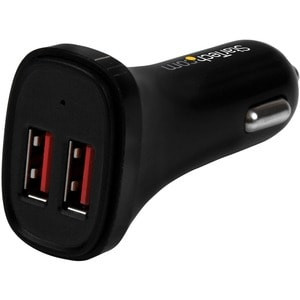 Startech Dual Port Usb Car Charger Black High Power 24W/4.8A 2 Port Usb Car Char USB2PCARBKS