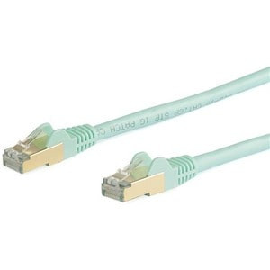 Startech 10M Cat6A Ethernet Cable Aqua Rj45 Snagless Connectors Cat6A Stp Cord C 6ASPAT10MAQ