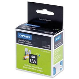 Dymo 11353 13mm x 25mm Multi Purpose Labels Black On White 11353
