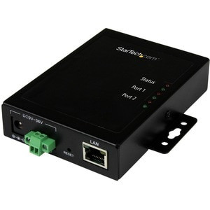 Startech 2 Port Serial-To-Ip Ethernet Device Server Rs232 Metal And Mountable Se NETRS2322P