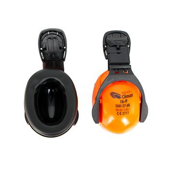 Climax 16P Helmet Attachment Ear Defenders Orange / Black CXED