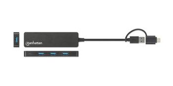 Manhattan Usb-C & Usb-A Combo Dock/Hub Ports 4: Usb-A X4 5 Gbps Usb 3.2 Gen1 Aka 180863