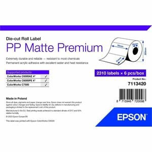 Epson 7113420. Product Colour: White Label Type: Self-Adhesive Printer Label Typ 7113420