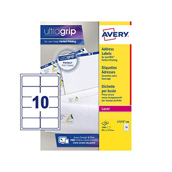 Avery L7173-100 Address Labels 100 sheets - 10 Labels per Sheet AVERYL7173-100