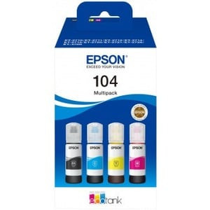 Epson 104 Ecotank. Type: Original Printing Colours: Black Cyan Magenta Yellow Br C13T00P640