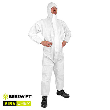 Beeswift Vira-Chem Disposable Laminated Coverall Type 5/6 White Size XXL COCN4013EWXXL