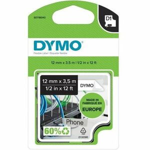 Dymo D1 Durable Black On White 12Mm Black On White Nylon Belgium40 60 ??C Dymo L S0718040