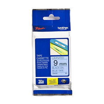 Brother TZE521 Black on Blue TZE521