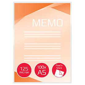 GBC 3747244 Peel n Stick Pouch Gloss A5 125 micron Pack of 100 PEELA5GLOSS125