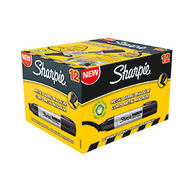 Sharpie S0949850 Metal Barrel Magnum large Chisel Black Pack of 12 S0949850
