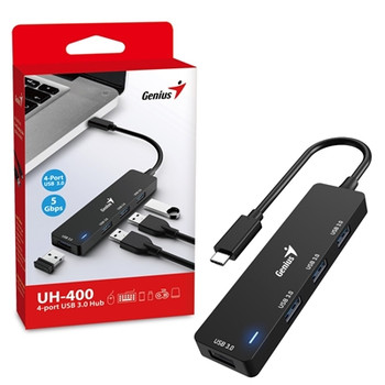 Genius 4 Port Usb-C Hub 4 X Usb 3.0 Type-A F Ports Plug And Play Installation 31240002400