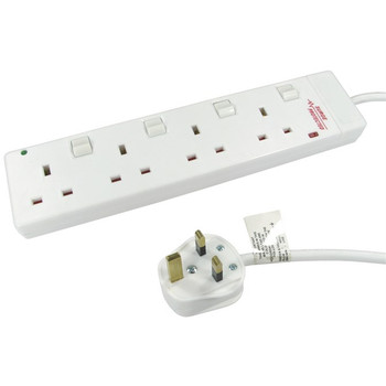 Cables Direct RB-02-4GANGSWD surge protector 4 AC outlets 2 m White RB-02-4GANGSWD