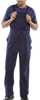 Beeswift Cotton Drill Bib And Brace Navy Blue Size 36 CDBBN36