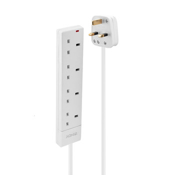 Lindy 2M 4-Way  Mains Power Extension White 4 Ac OutletS 250 V 50 Hz 13 A 3000 70145