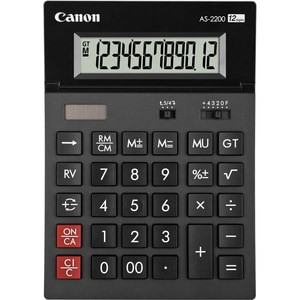 Canon As-2200 Simple Calculator 12 Digits Lcd Battery/Solar Powered 34 Mm Height 4584B001