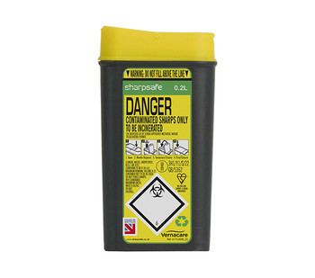 Sharpsafe Sharps Bin 0.2Ltr Yellow Size 0.2LTR CM0641