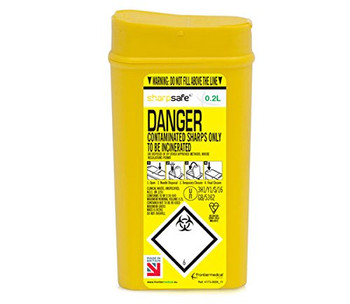 Sharpsafe Sharps Bin 0.2Ltr Yellow Size 0.2LTR CM0641
