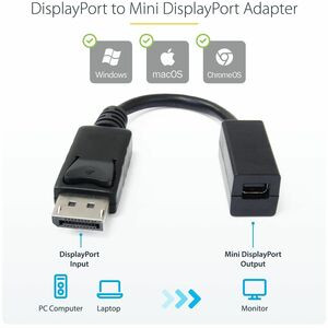 Startech DP2MDPMF6IN 15.24 Cm Displayport/Mini Displayport Video Cable Adapter 1 DP2MDPMF6IN