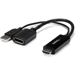 Startech 4K 30Hz Hdmi To Displayport Video Adapter W/ Usb Power 6 In Hdmi 1.4 Ma HD2DP
