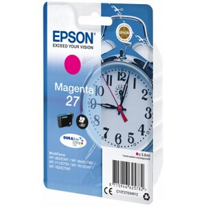 Epson Alarm Clock Singlepack Magenta 27 Durabrite Ultra Ink. Colour Ink Type: Pi C13T27034012