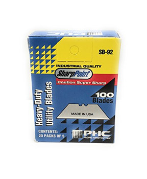 Phc Standard Utility Knife Blades 100 Blades Chrome SB-92