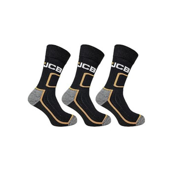 Jcb Workwear Shin Protect Work Socks Black Size 45967 JCBX000189