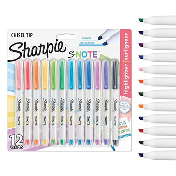 Sharpie 2138233 S-Note Chisel Tip Creative Markers Pack of 12 2138233