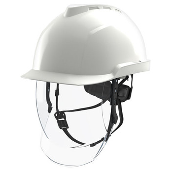 Msa V-Gard 950 Electrician Safety Helmet With Face Shield White MSAGVF1A-80AW