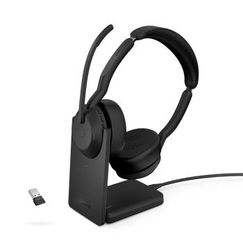 Jabra Evolve2 55 Link 380 USB-A UC Stereo Headset and Stand EVOLVE255AUCSTEREOSTAND