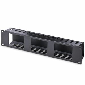 Startech 2U Horizontal Finger Duct Rack Cable Management Panel With Cover Organi CMDUCT2U