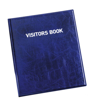 Durable PU Leather GDPR Visitor Book 100 Name Badges & Security Sheet 146365
