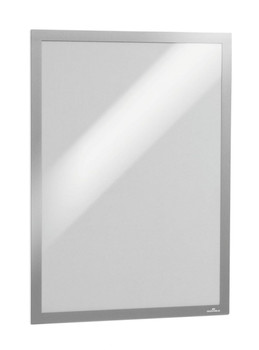 Durable DURAFRAME Self Adhesive Magnetic Signage Frame PK2 A3 Silver 487323