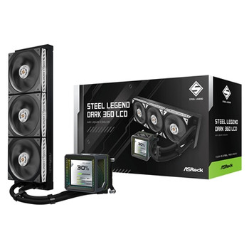 Asrock Steel Legend Dark 360 Lcd Aio Liquid Cpu Cooler 360Mm Radiator Triple 120 90-ASLA36-BAAGA5