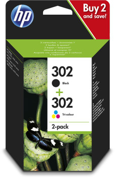 HP X4D37AE Ink/302 Cart Combo 2-Pack X4D37AE