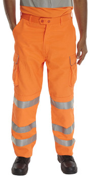 Beeswift Hi-Vis Rail Spec Trousers Orange Size 30S RST30S
