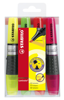 Stabilo LUMINATOR Highlighter Pack of 4 Assorted Colours LUMINATOR4ASST
