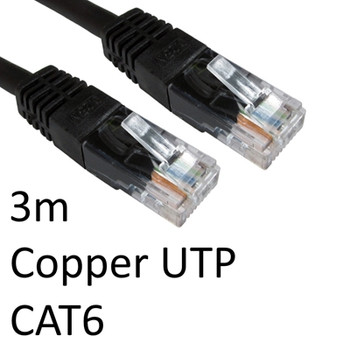 Rj45 M To Rj45 M Cat6 3M Black Oem Moulded Boot Copper Utp Network Cable ERT-603K