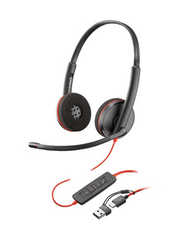 Hp Poly Blackwire 3220 Usb-C Headset +Usb-C/A Adapter Bulk 8X2J9A6