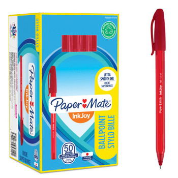paper Mate S0957140 Inkjoy 100 Capped Medium Red Tuck x 50 S0957140