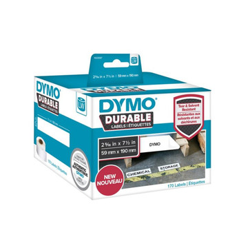 Dymo 1933087 LW Durable Large Shelving label 59mm x 190mm Black on White 1933087